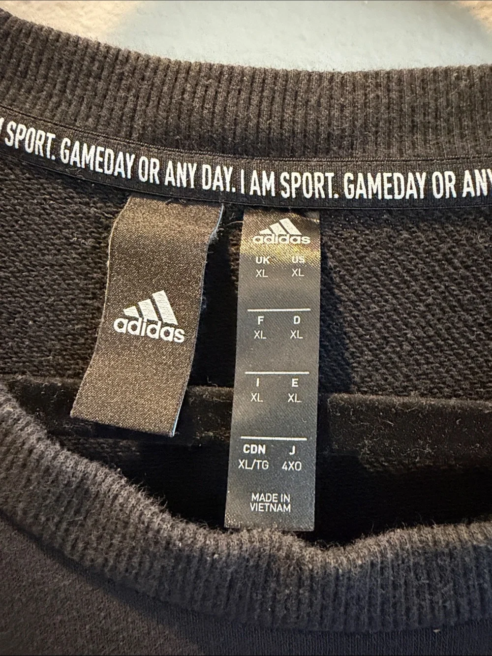 adidas Black Crewneck Sweatshirt with White Logo